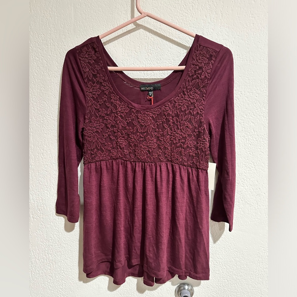 Weavers Smoked Purple Laced Blouse NWT